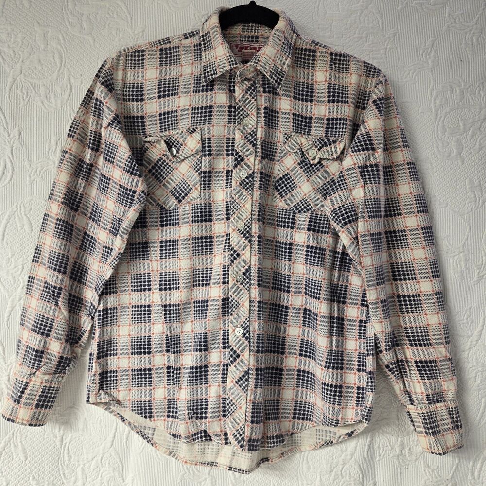 Skids Vintage Plaid Flannel Women 18 Red White Blue Heavyweight Cotton Warm Cozy